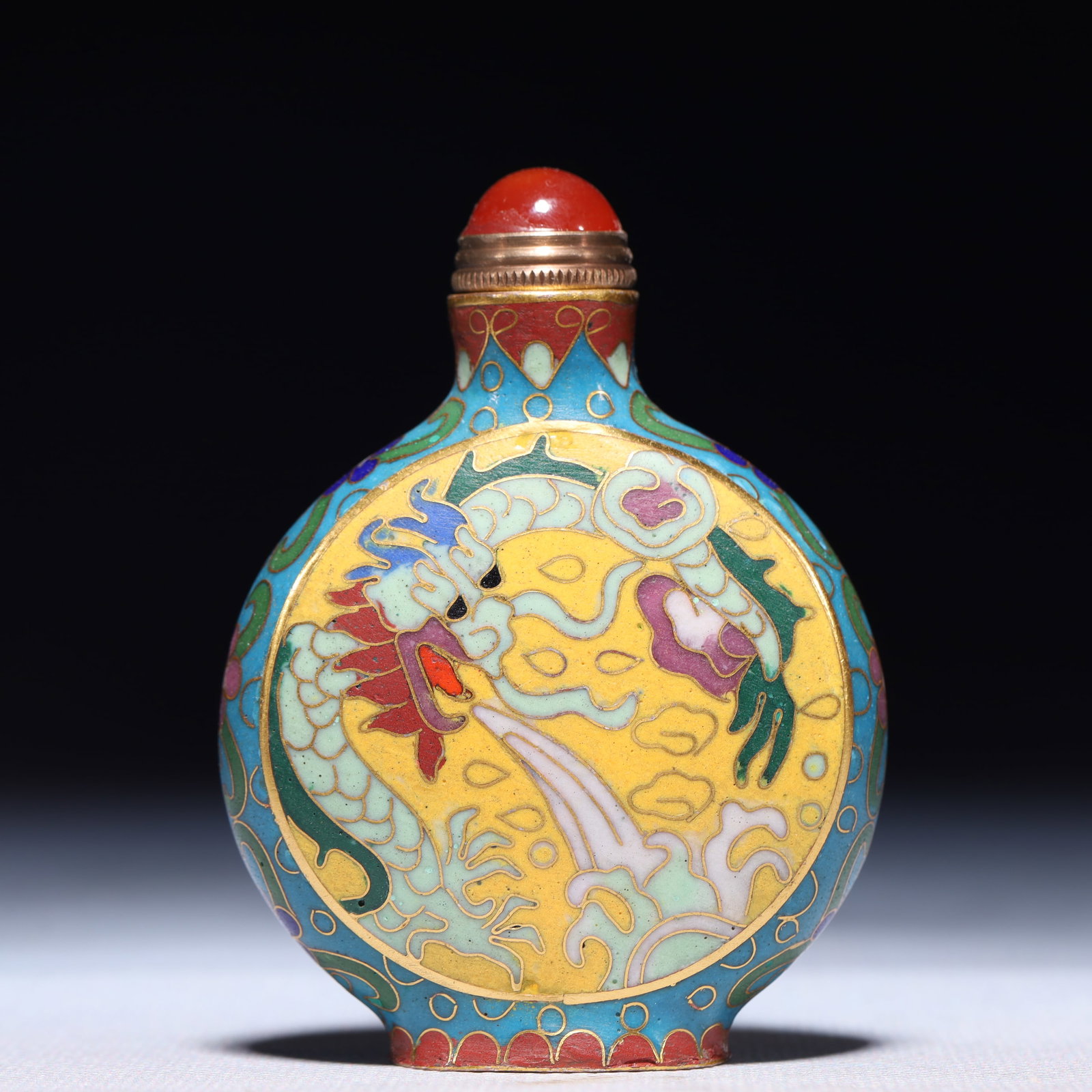 An Exquisite Cloisonne Auspicious Cloud and Phoenix Pattern Snuff Bottle - 5
