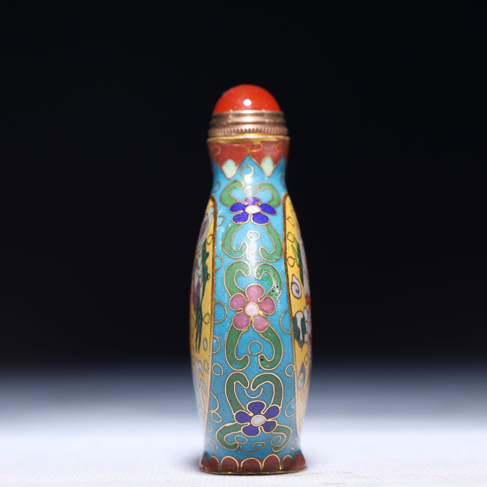 An Exquisite Cloisonne Auspicious Cloud and Phoenix Pattern Snuff Bottle - 6