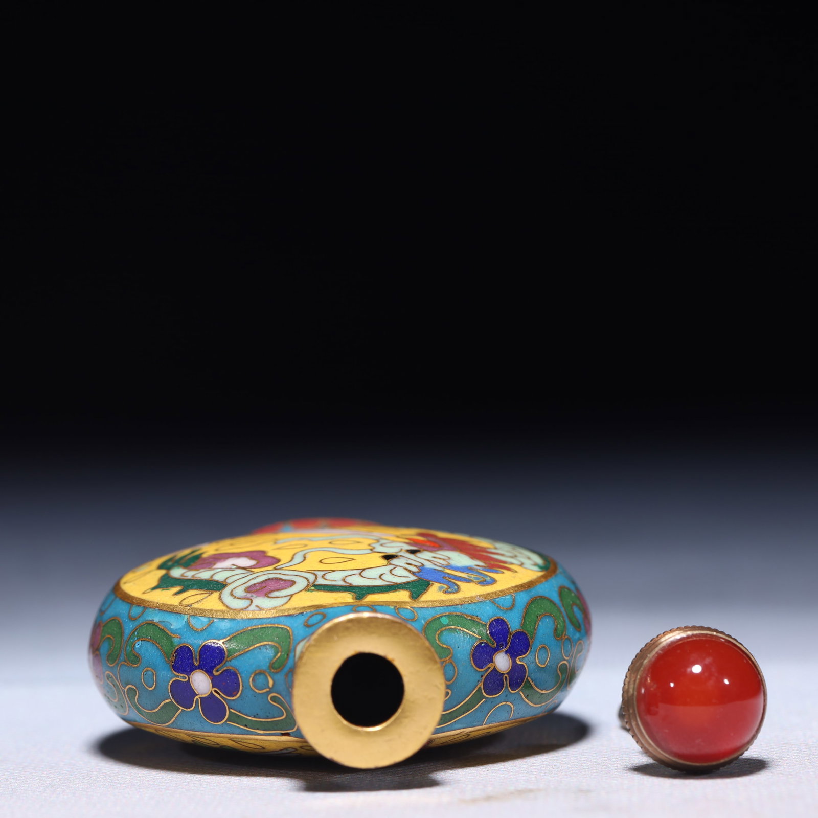 An Exquisite Cloisonne Auspicious Cloud and Phoenix Pattern Snuff Bottle - 7
