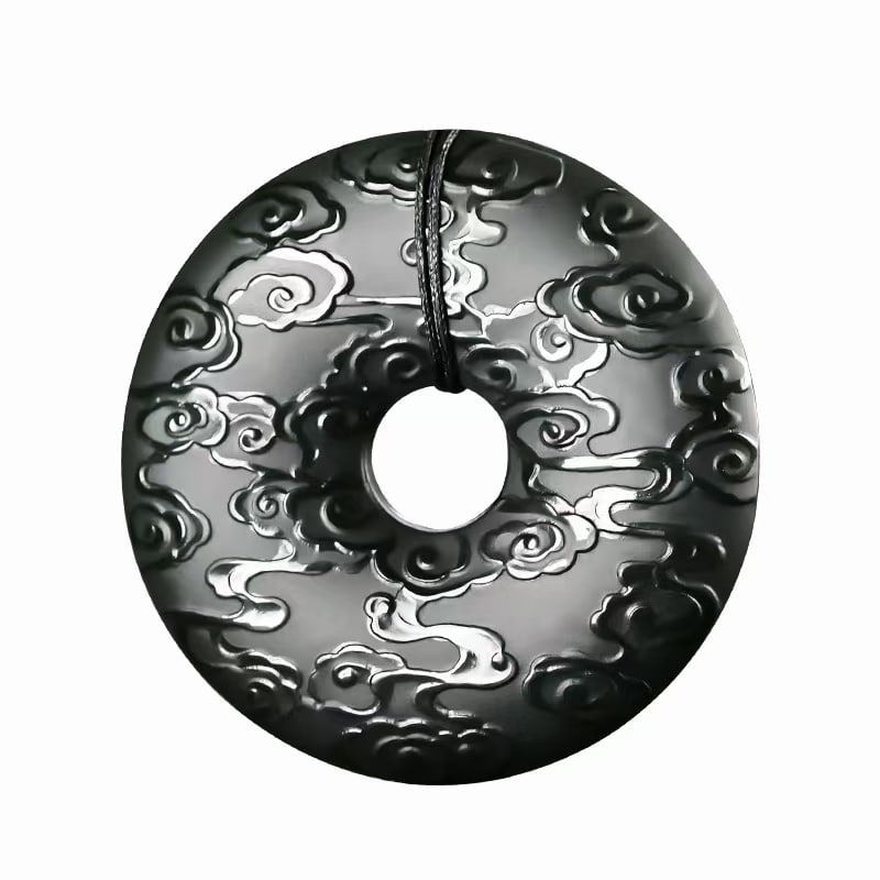 An Exquisite Cyan jade Auspicious Cloud Pattern Pendant - 3