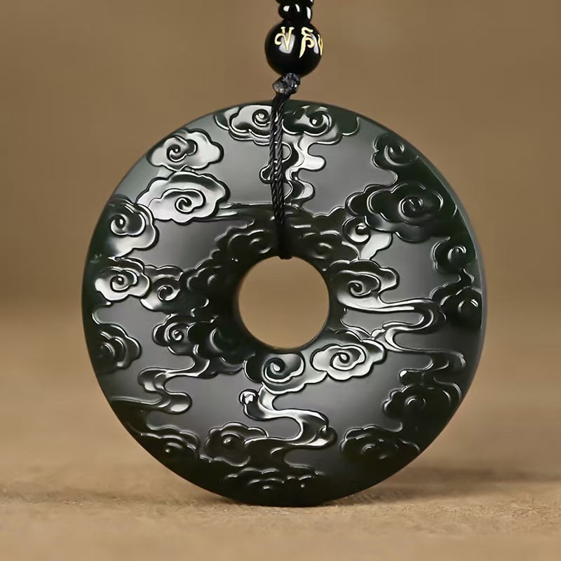 An Exquisite Cyan jade Auspicious Cloud Pattern Pendant - 6