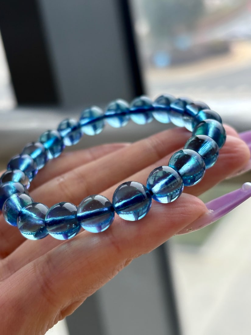 An Exquisite Aquamarine Bracelet: An Exquisite Aquamarine Bracelet,Size:0.3in,Weight:20g 海蓝宝手串