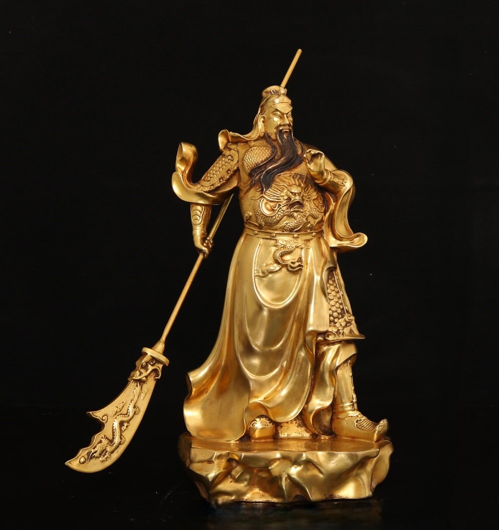 An Exquisite Gilt Bronze Guan yu Ornament (1 of 9)