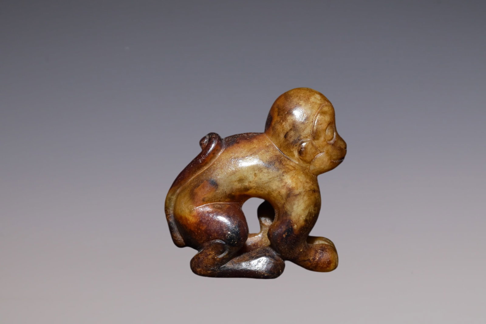 An Exquisite White Jade Monkey - 2