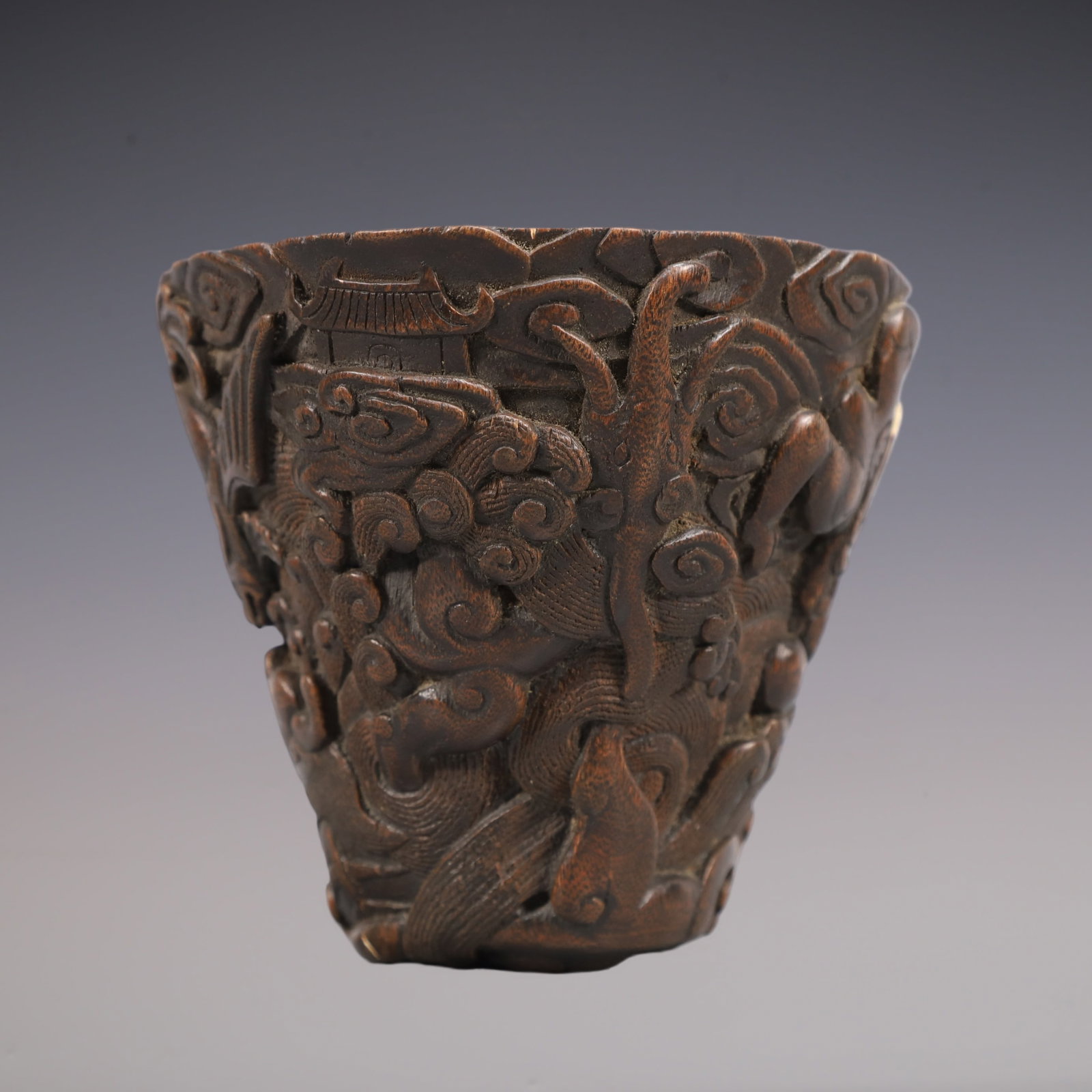A Exquisite Eaglewood Auspicious Beast Pattern Cup - 3