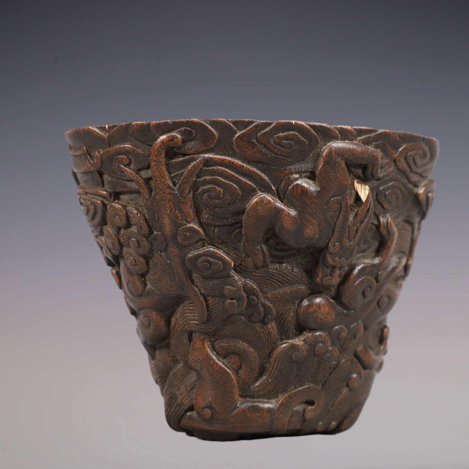 A Exquisite Eaglewood Auspicious Beast Pattern Cup - 4