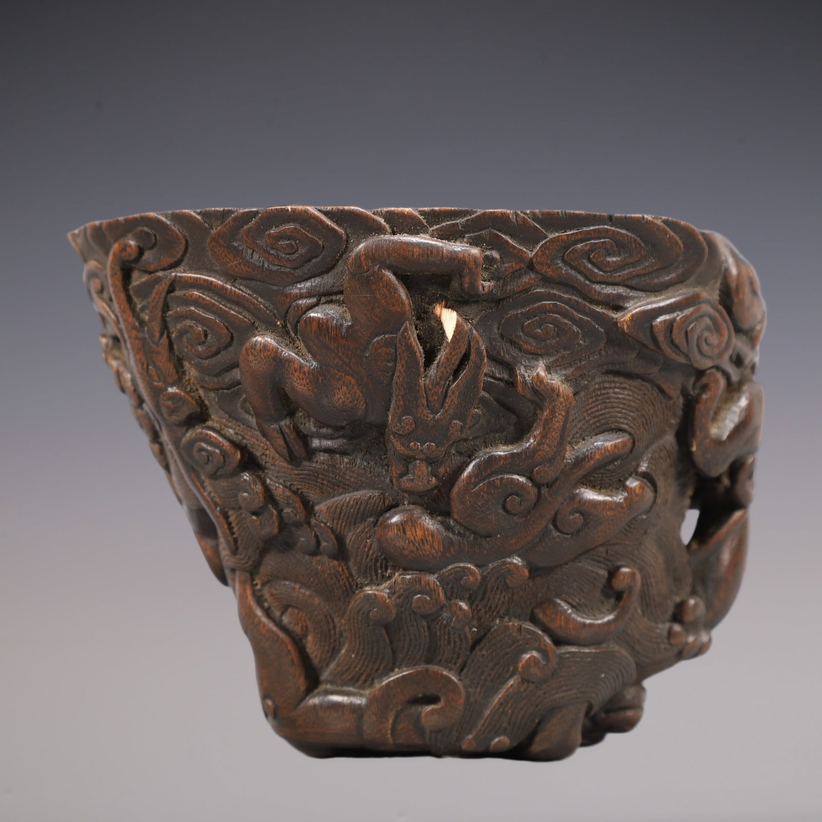 A Exquisite Eaglewood Auspicious Beast Pattern Cup - 5