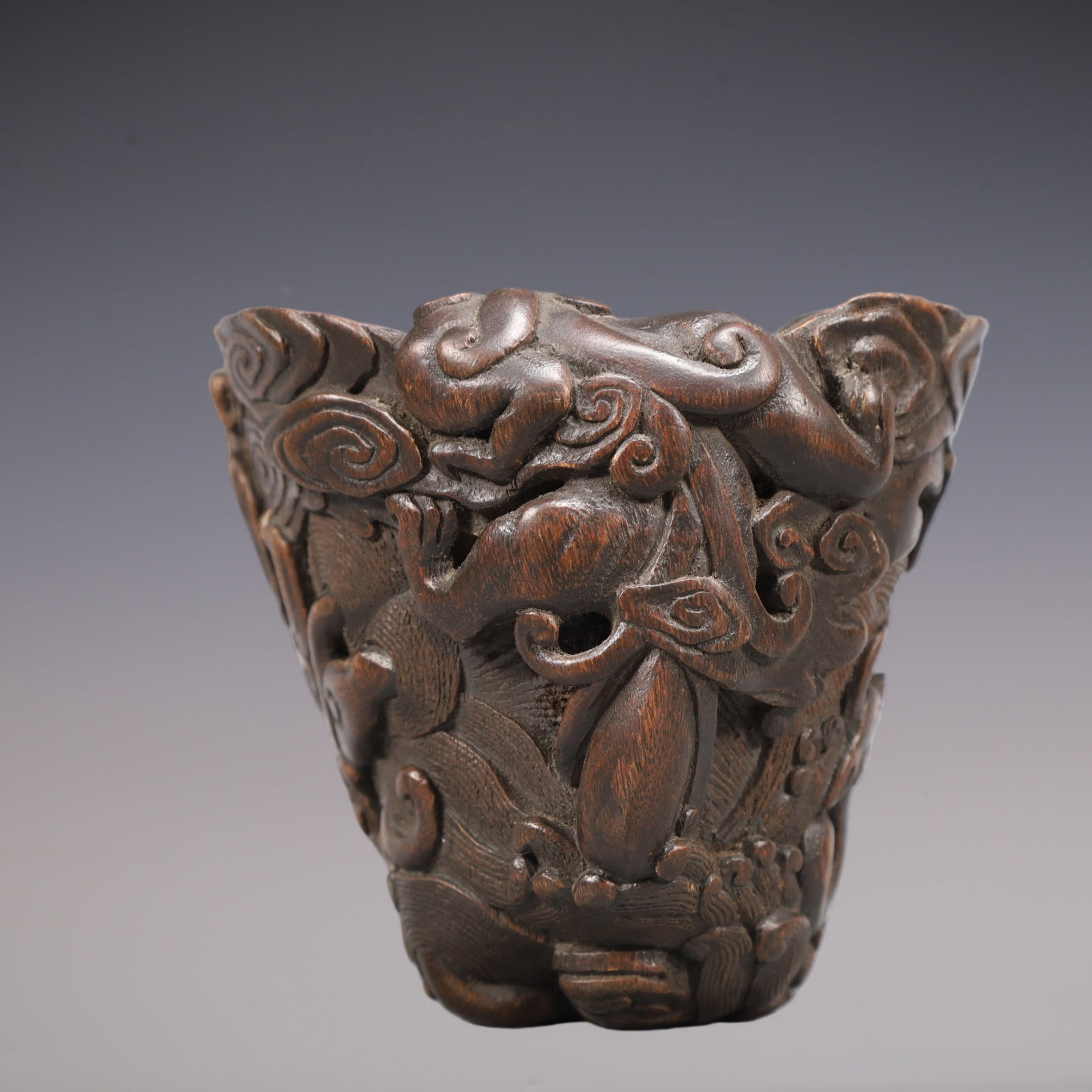 A Exquisite Eaglewood Auspicious Beast Pattern Cup - 6