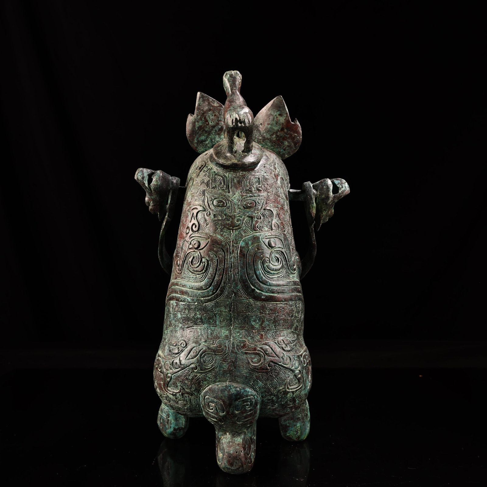 An Exquisite Bronze Beast-Face Pattern Jar - 3