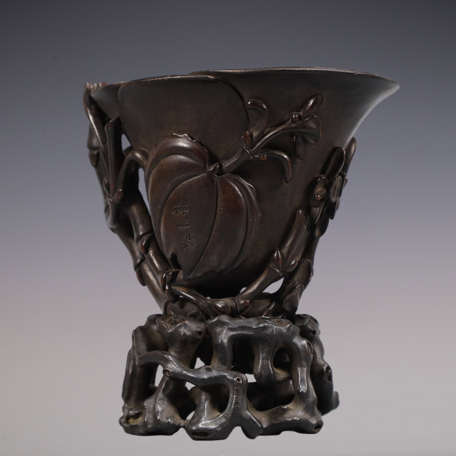 A Exquisite Eaglewood Bamboo Pattern Goblet - 2