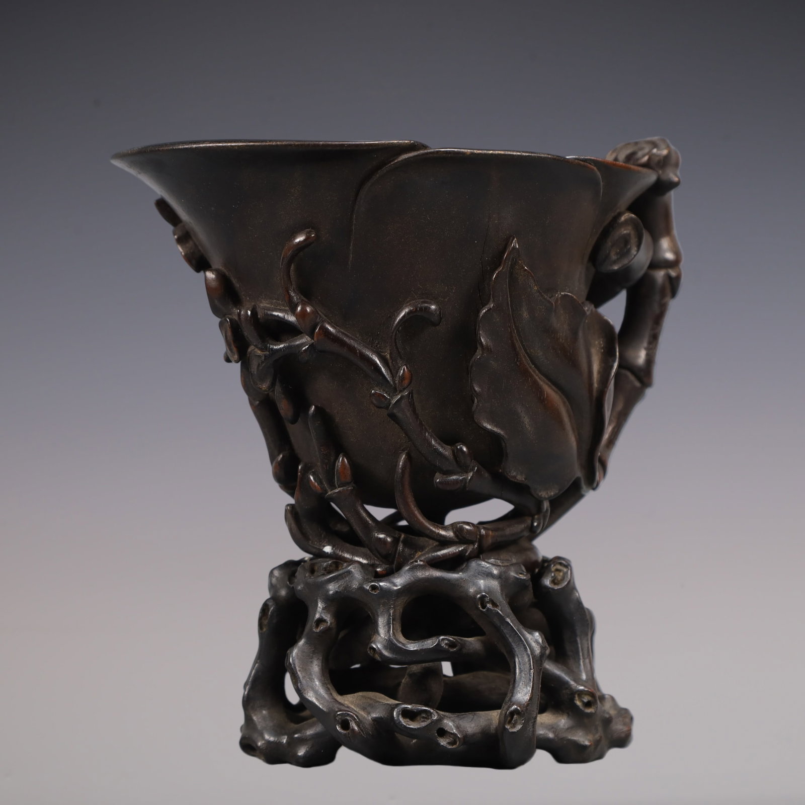A Exquisite Eaglewood Bamboo Pattern Goblet - 4