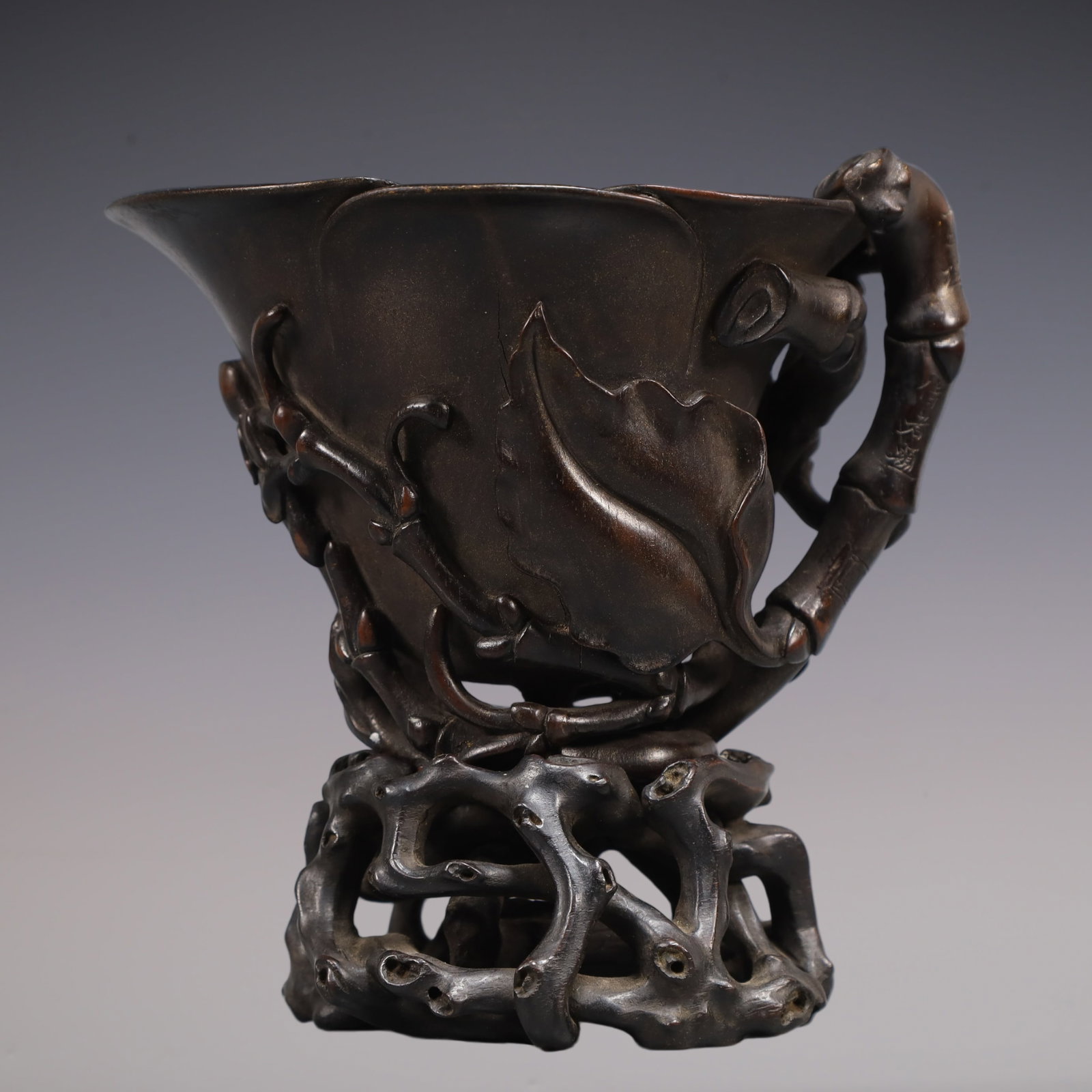A Exquisite Eaglewood Bamboo Pattern Goblet - 5
