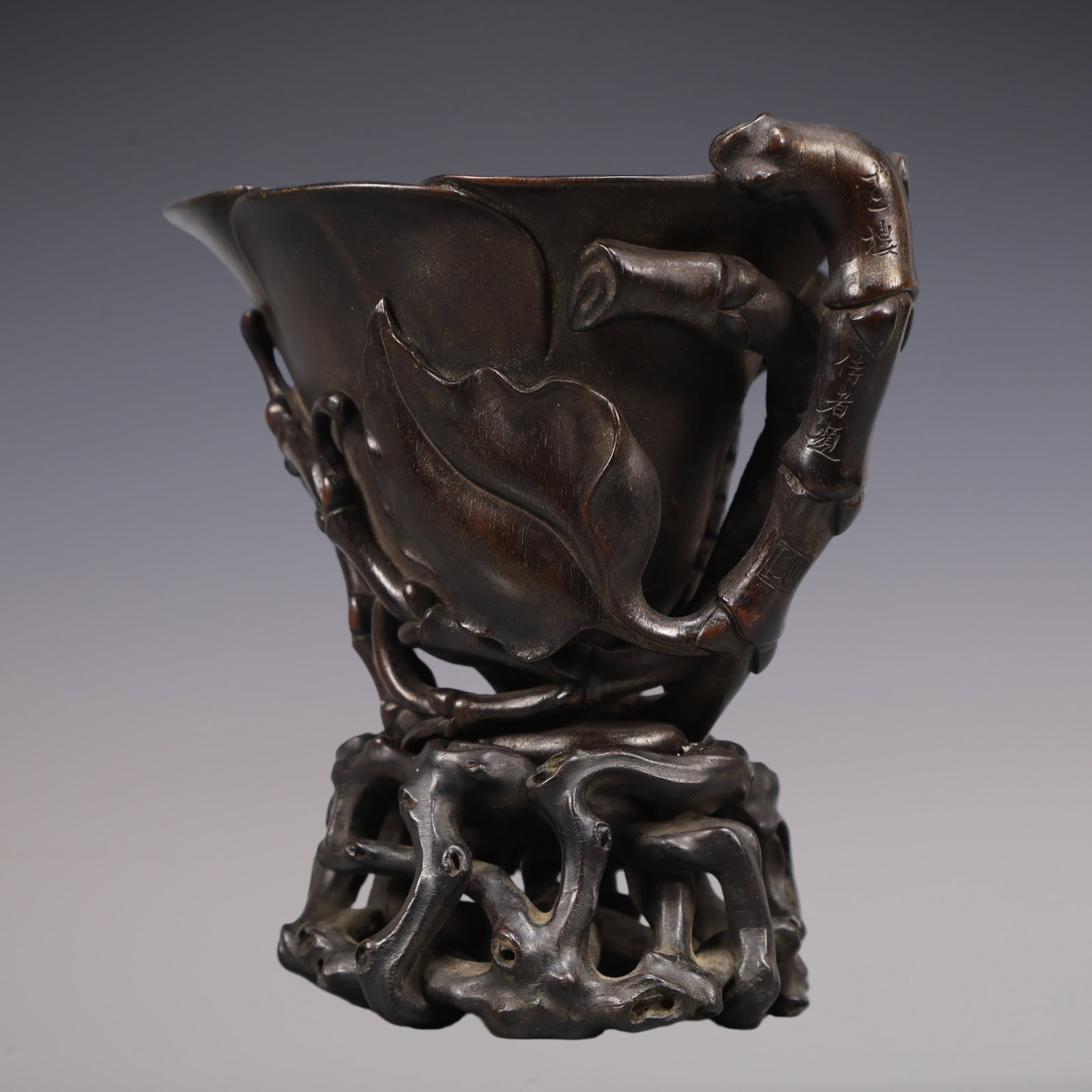 A Exquisite Eaglewood Bamboo Pattern Goblet - 6