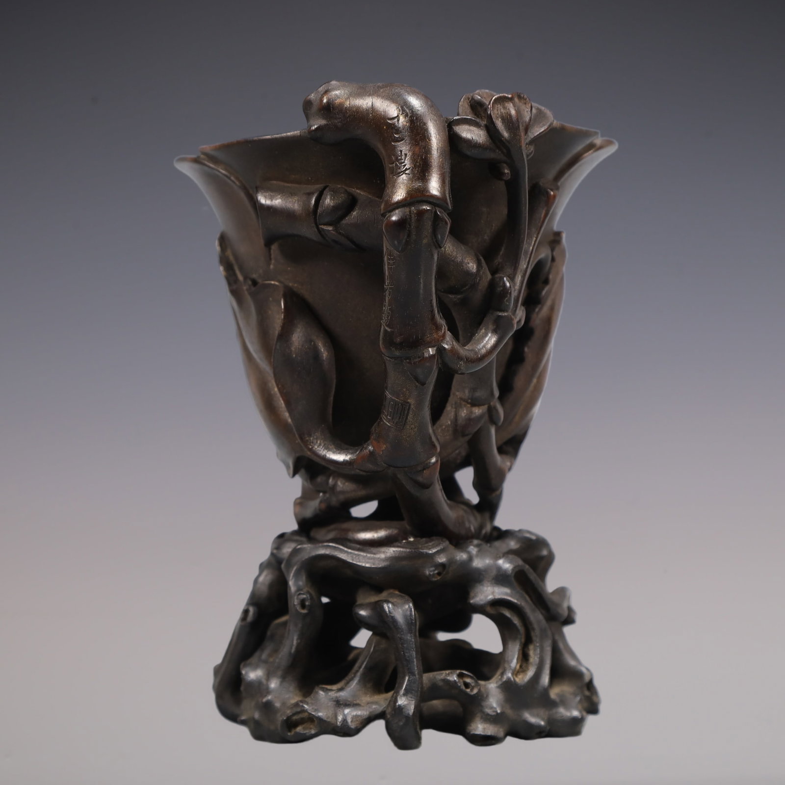 A Exquisite Eaglewood Bamboo Pattern Goblet - 7