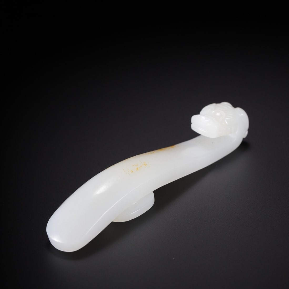 An Exquisite White Jade Dragon Pattern Hook - 4