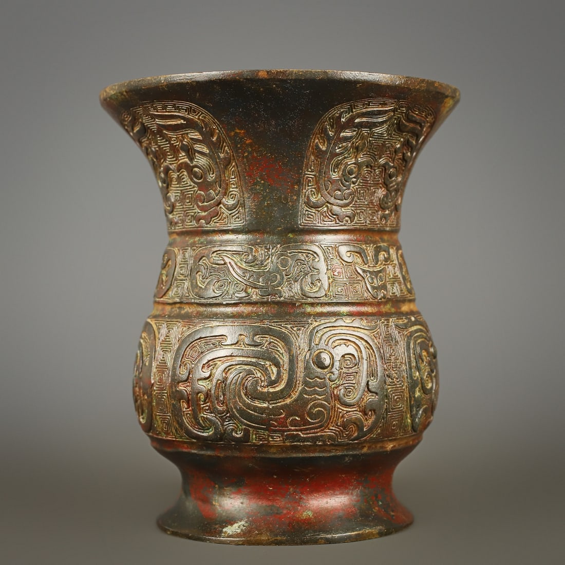 An Exquisite Bronze Phoenix Pattern Vase - 5