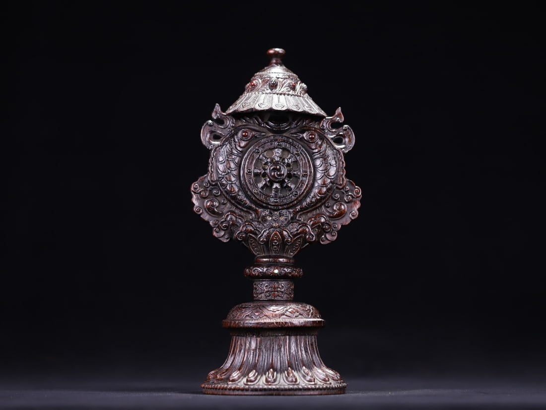 An Exquisite Eaglewood Ornament: An Exquisite Eaglewood Ornament Qing Dynasty, China Size:11.4inx5.6in Weight:296.9g沉香雕法轮宝伞纹供器 中国清代