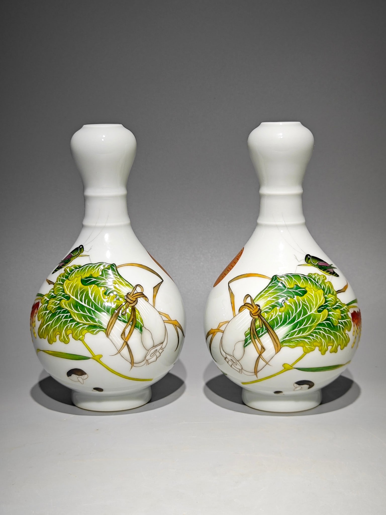 An Exquisite Enamel vegetables and fruits Pattern with poem Vase: An Exquisite Enamel vegetables and fruits Pattern with poem Vase Qing Dynasty, China Yongzheng Four-character Mark