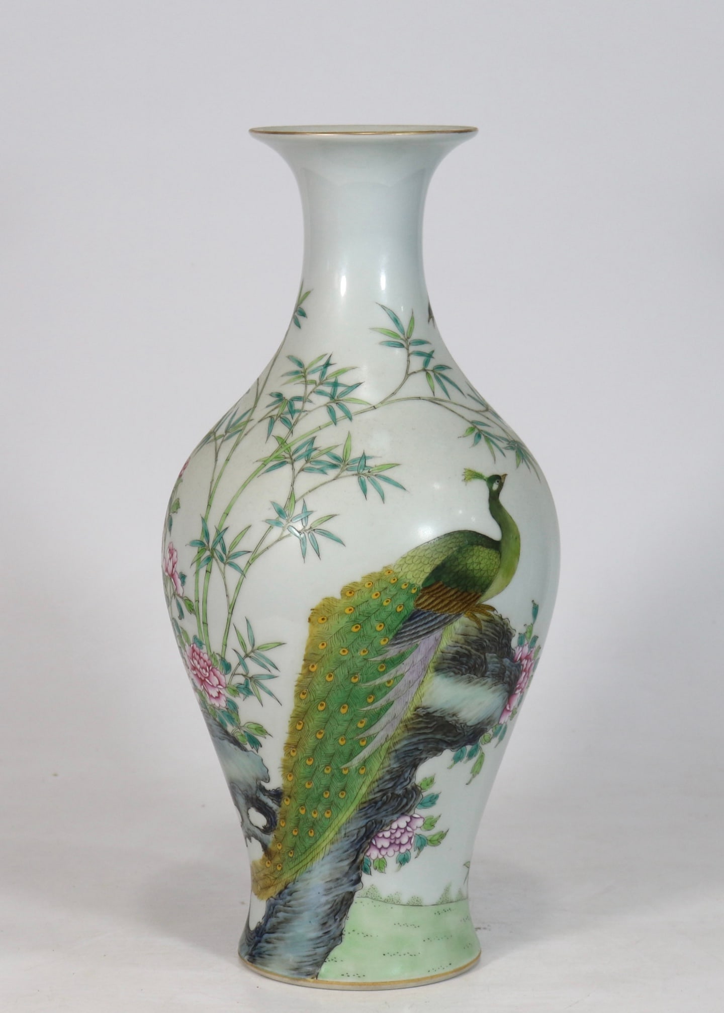 An Exquisite Enamel Flower and Bird Pattern with poem Vase: An Exquisite Enamel Flower and Bird Pattern with poem Vase Qing Dynasty, China Yongzheng Four-character Mark