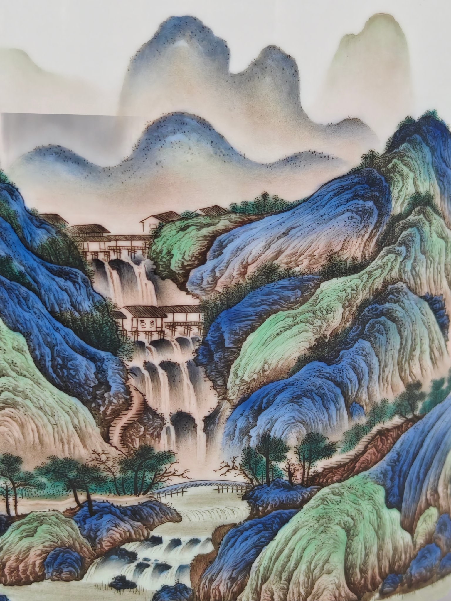 An Exquisite Enamel Landscape Pattern Brush Pot - 4
