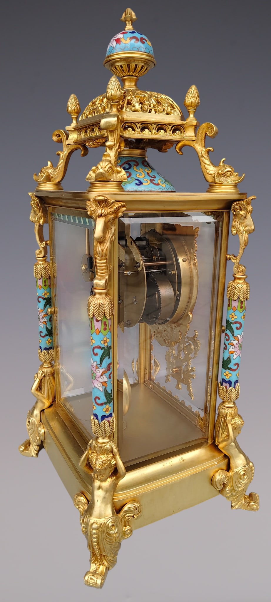 An Exquisite Gilt Bronze Lotus Pattern Clock - 6