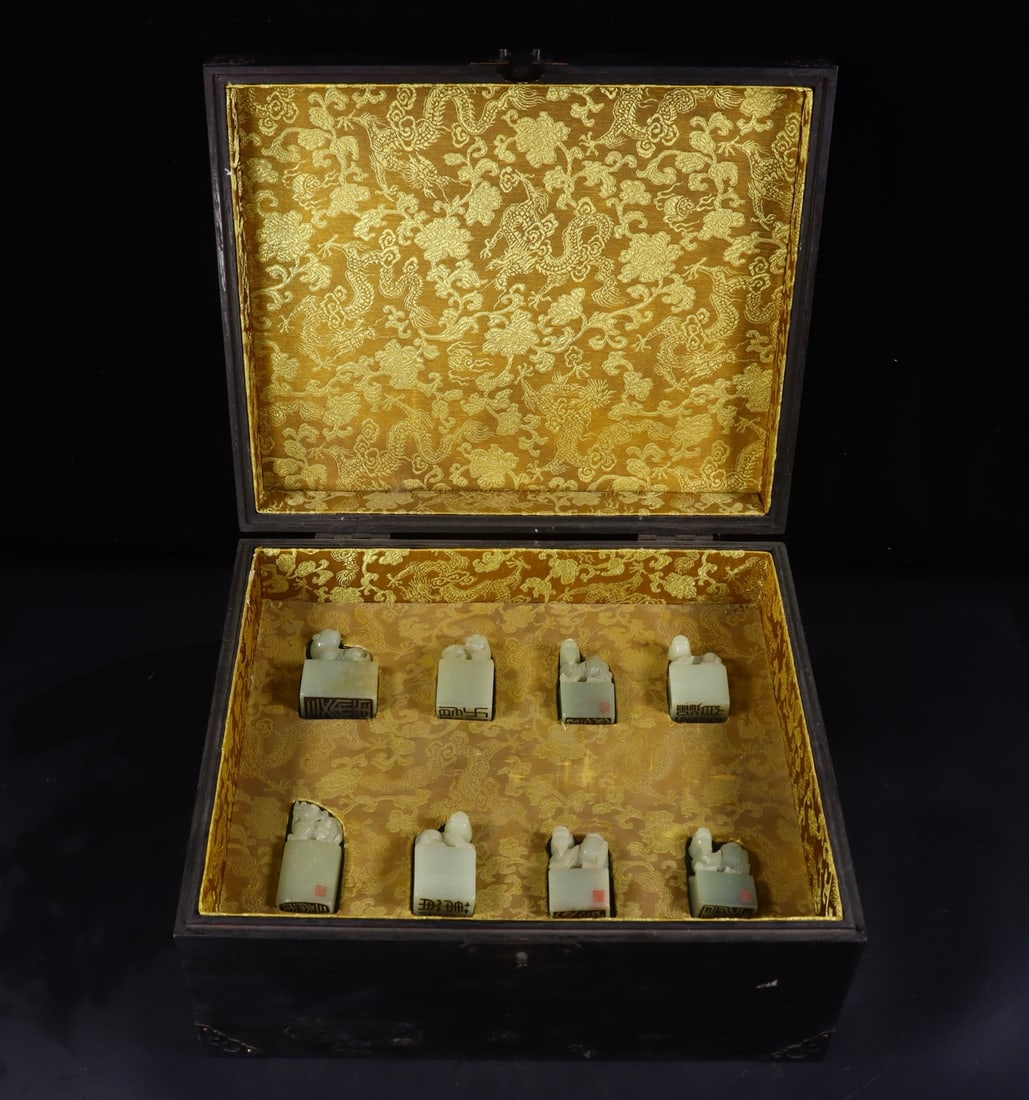 A Set of Fine White Jade Auspicious Beast Seal (1 of 9)