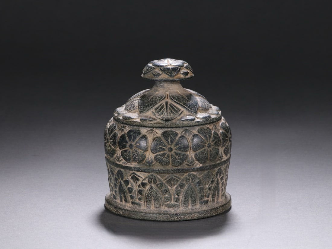 An Exquisite Limestone Flower Pattern Jar (1 of 10)