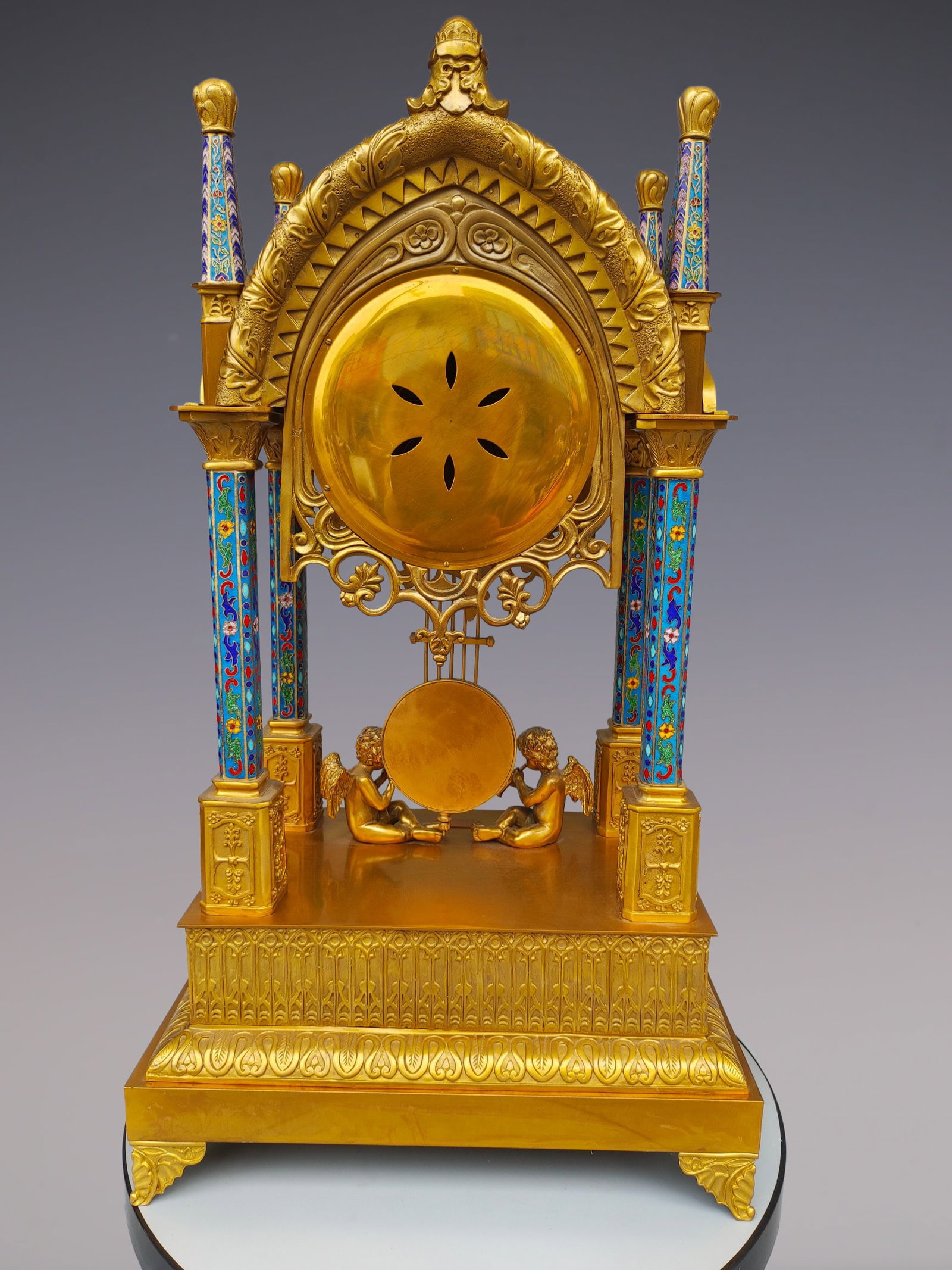 An Exquisite Gilt Bronze Lotus Pattern Clock - 5