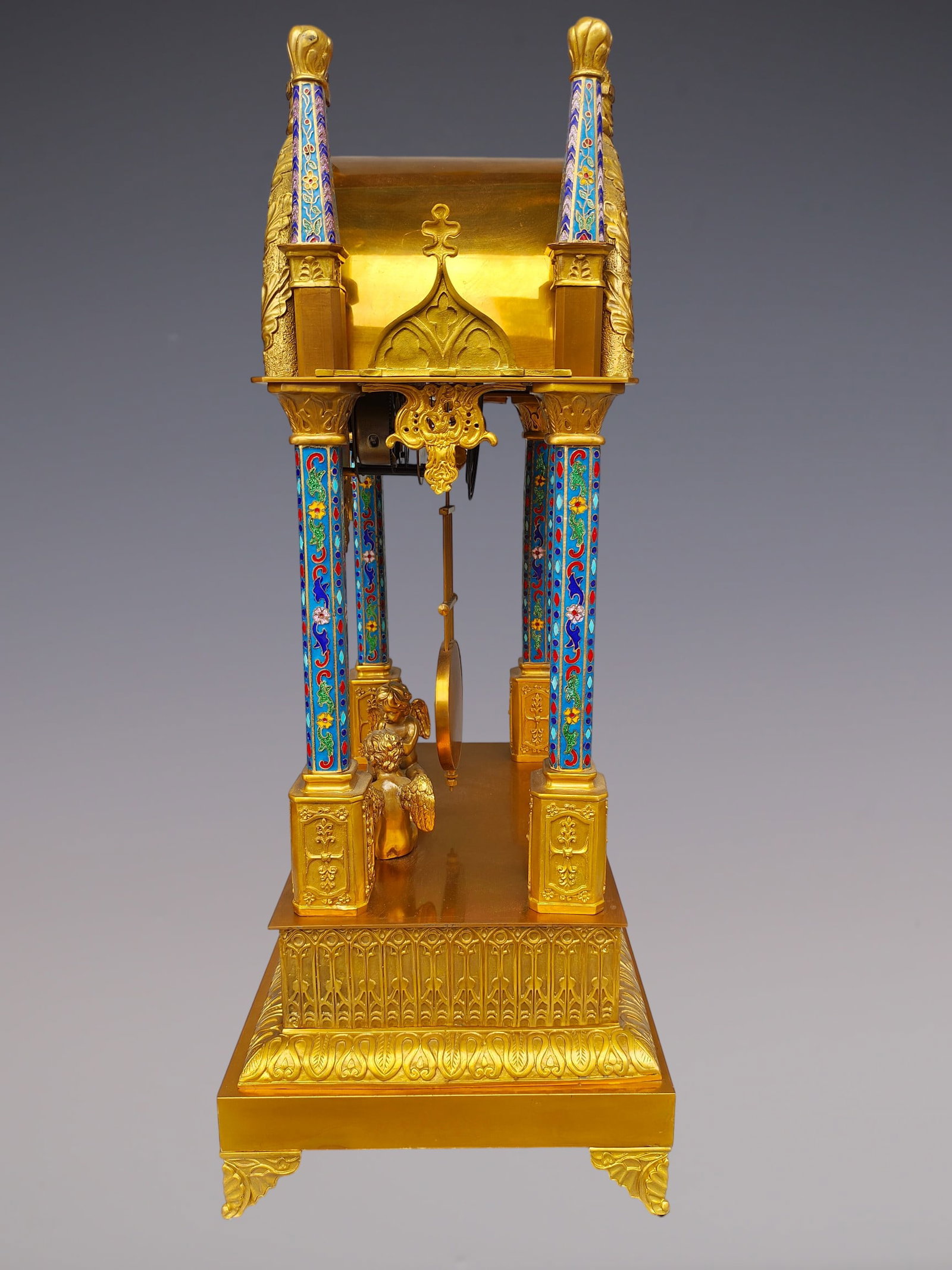 An Exquisite Gilt Bronze Lotus Pattern Clock - 7