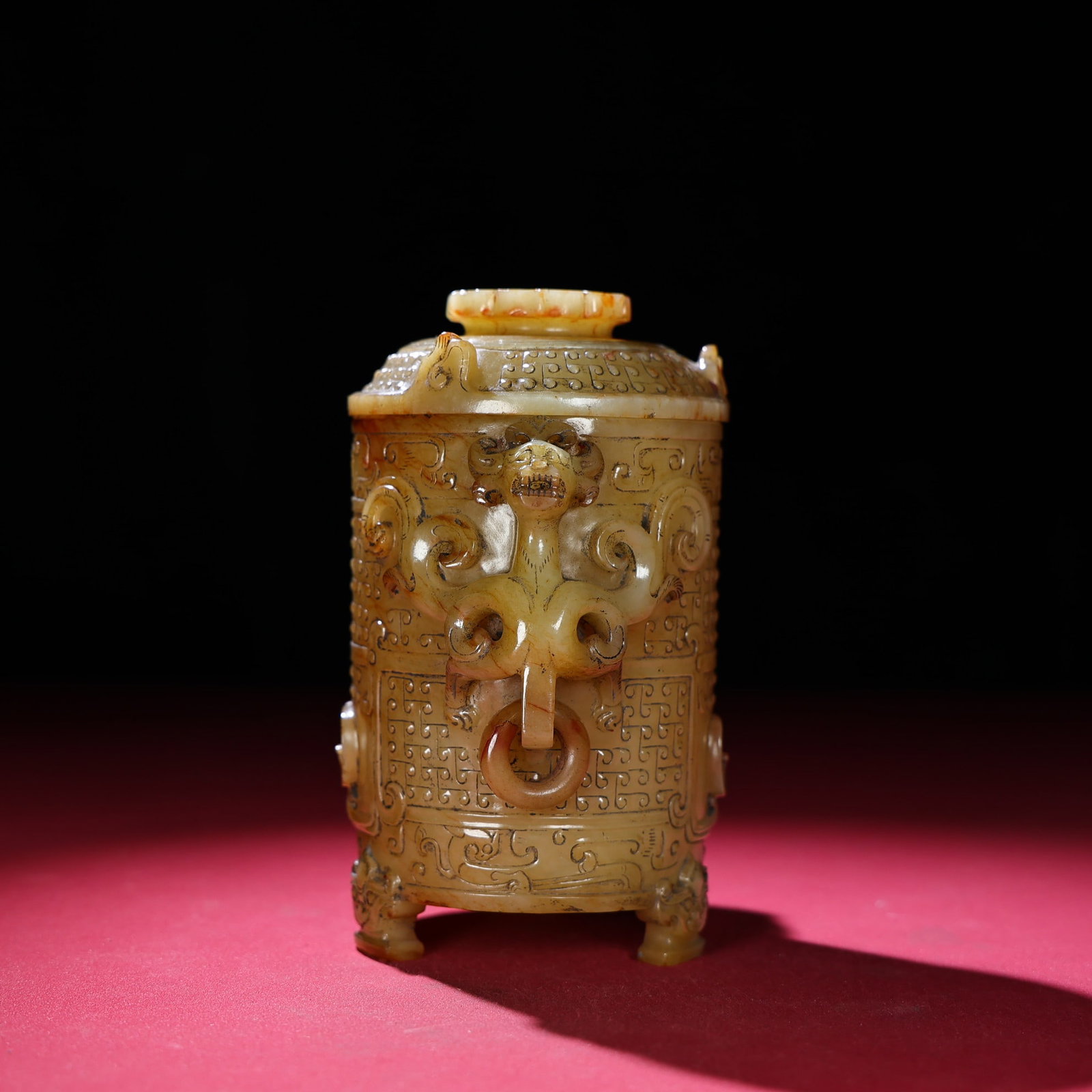 An Exquisite White Jade Phoenix Pattern Cup - 3