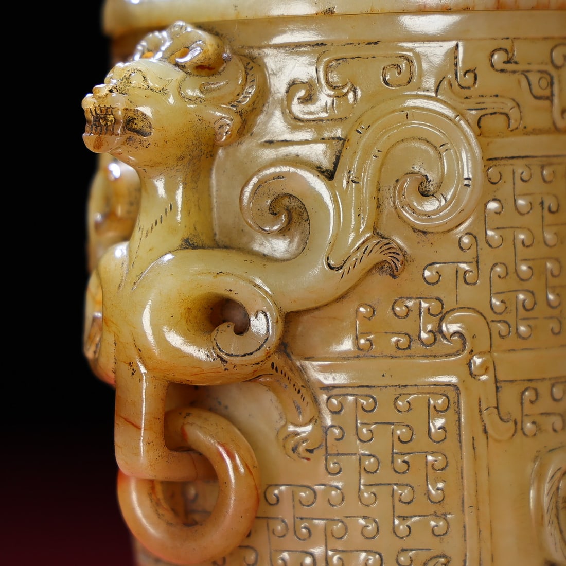 An Exquisite White Jade Phoenix Pattern Cup - 4