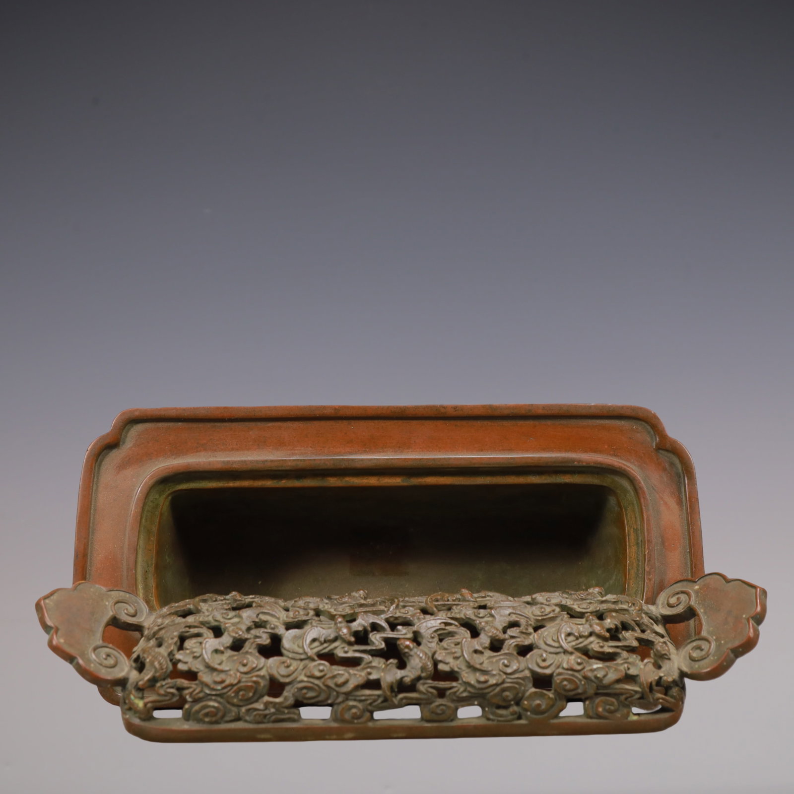 A Exquisite Coppery Bats Pattern Censer - 6
