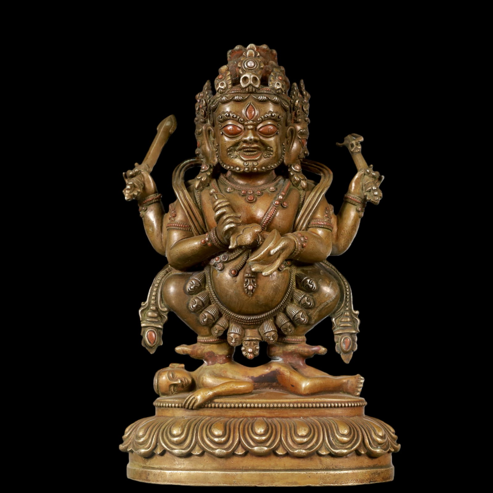 A Exquisite Coppery Statue of Mammon Buddha statue: A Exquisite Coppery Statue of Mammon Buddha statue Qing Dynasty, China Size:5.5inx3.1inx9.1in Weight:2550g铜财神佛像 中国清代 Size:14cmx8cmx23cm