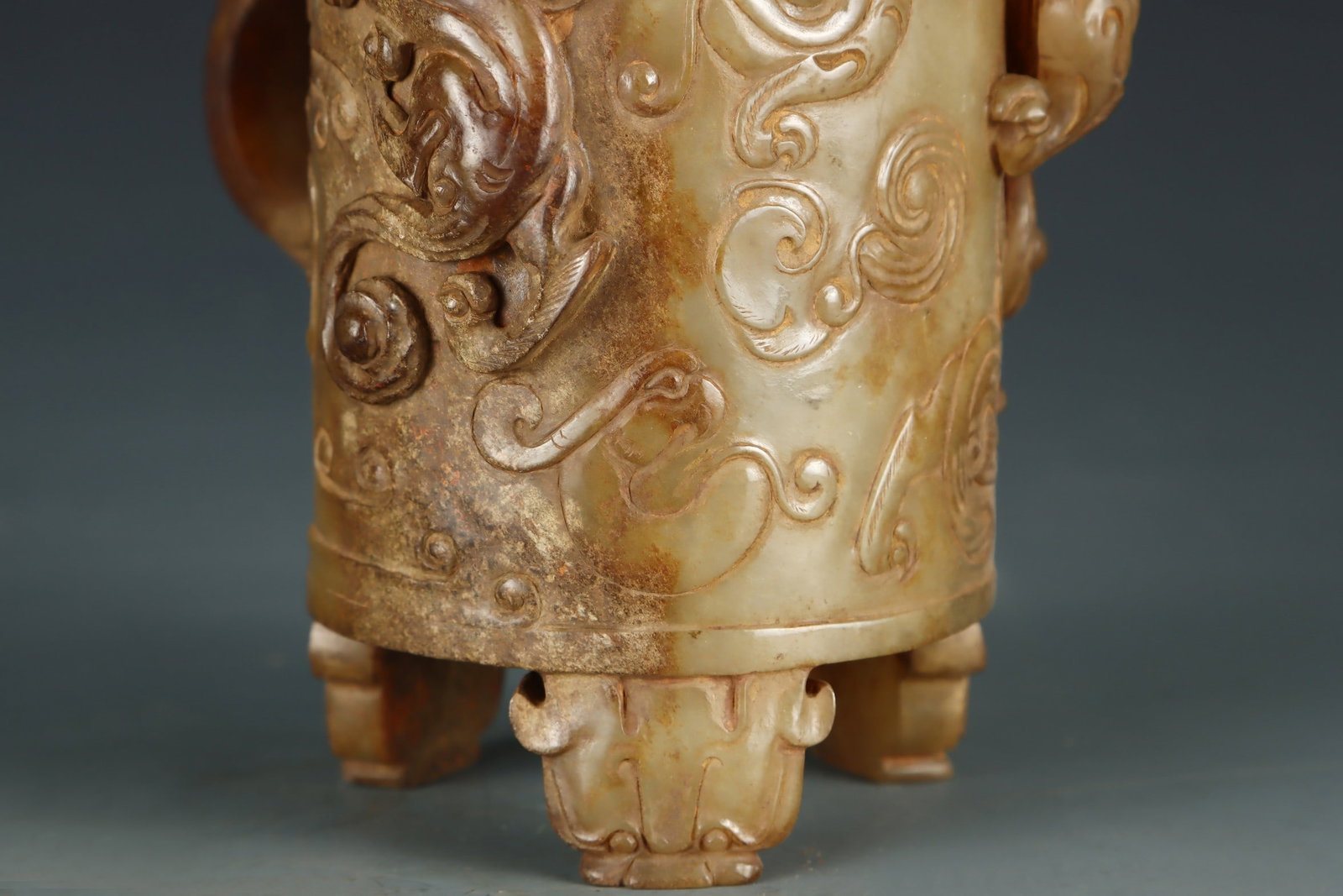 An Exquisite White Jade Dragon Pattern Cup - 5