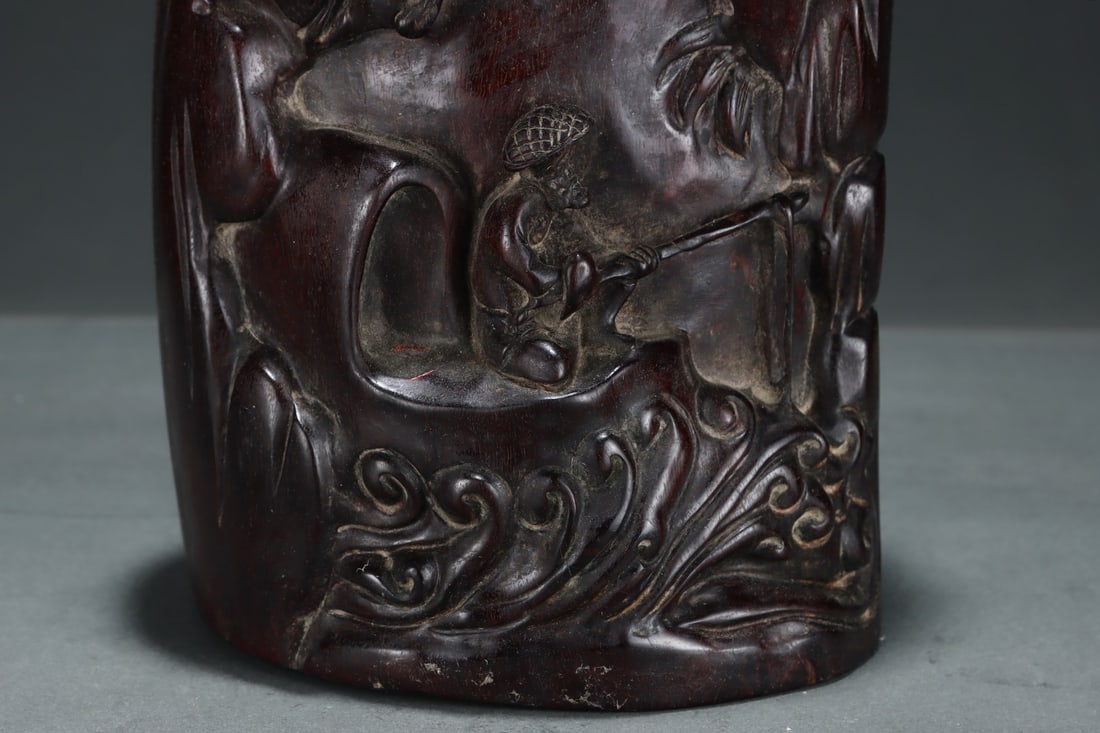 An Exquisite Eaglewood Flower Pattern Brush Pot - 4
