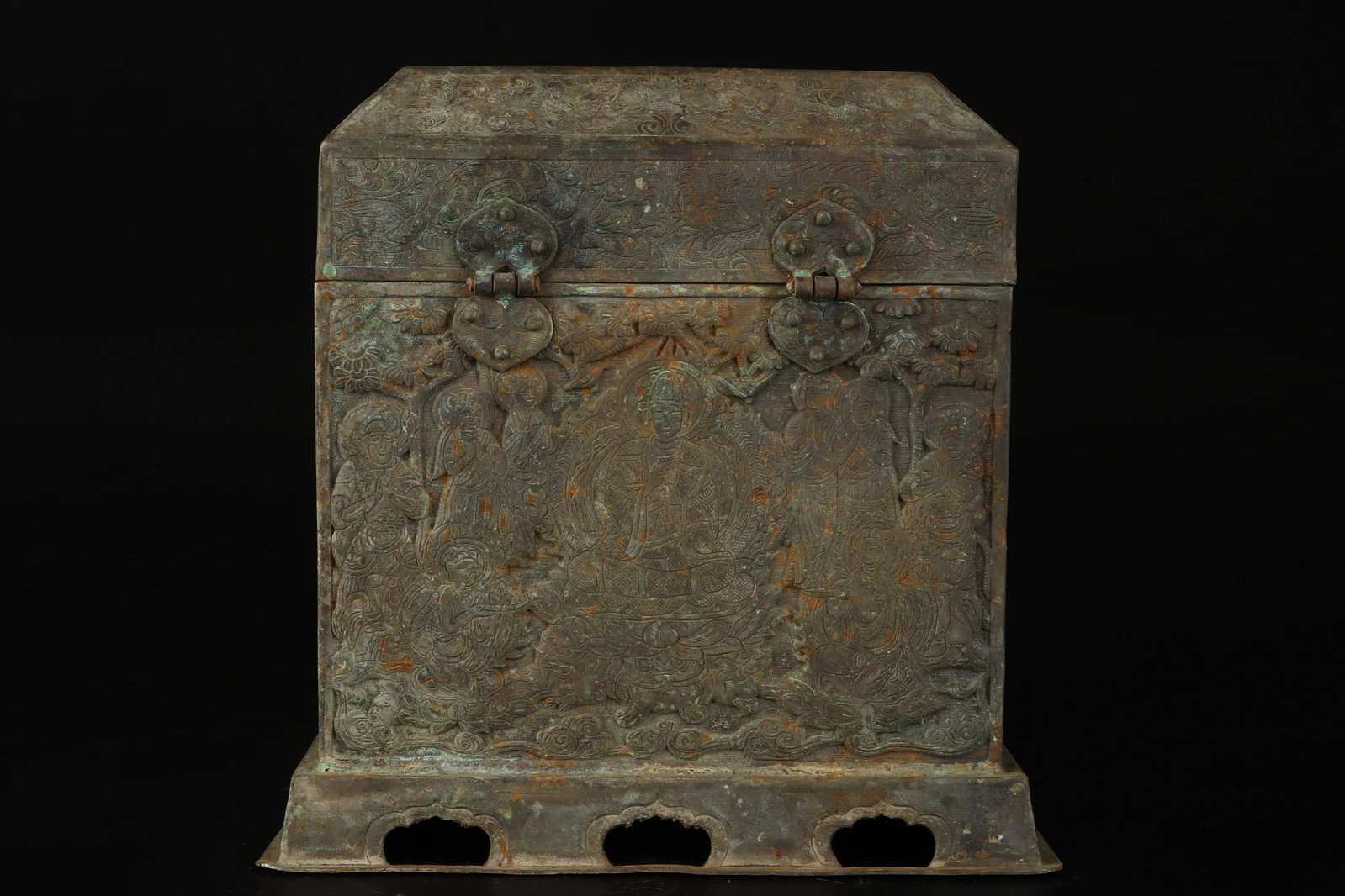 An Exquisite Silver Buddha Statue Pattern Box - 3