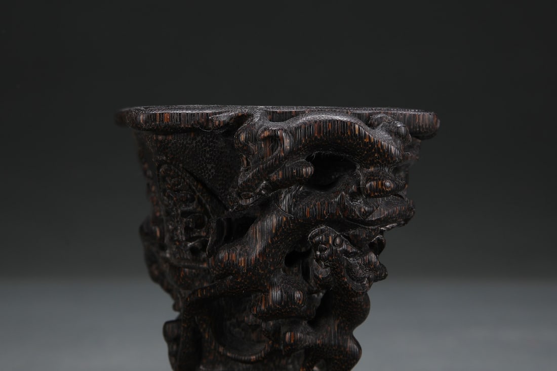 An Exquisite Eaglewood Beast-Face Pattern Goblet - 6