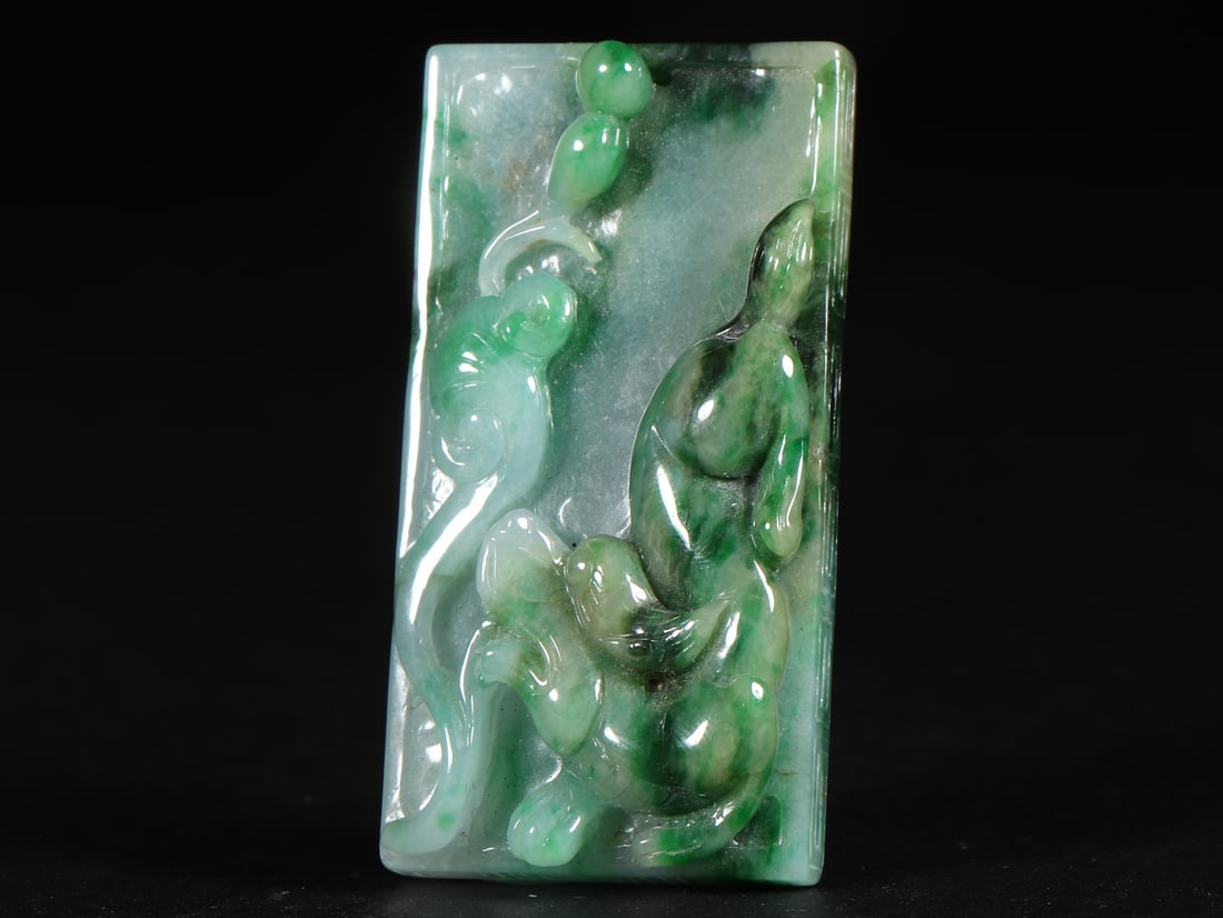 An Exquisite Jadeite Auspicious Beast Pattern Ornament - 7