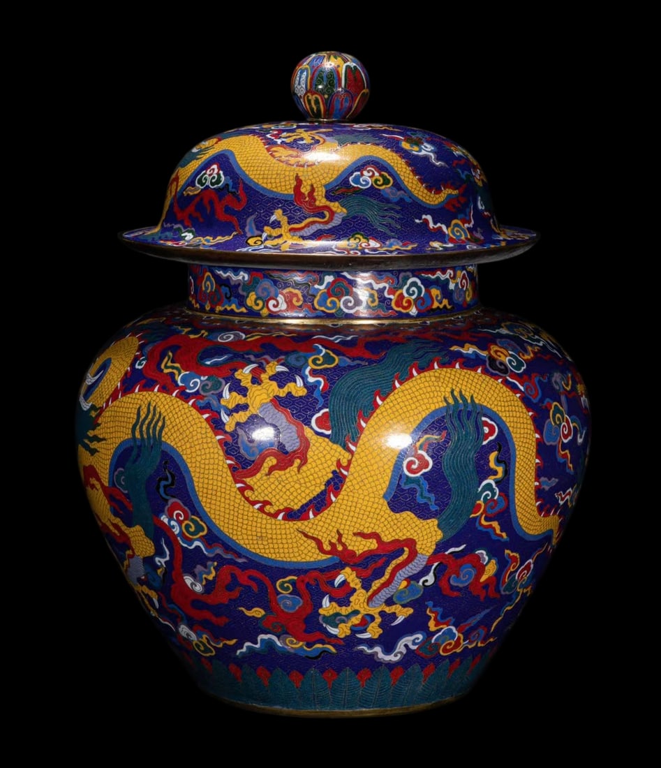 A Exquisite Cloisonne Dragon Pattern Jar - 4