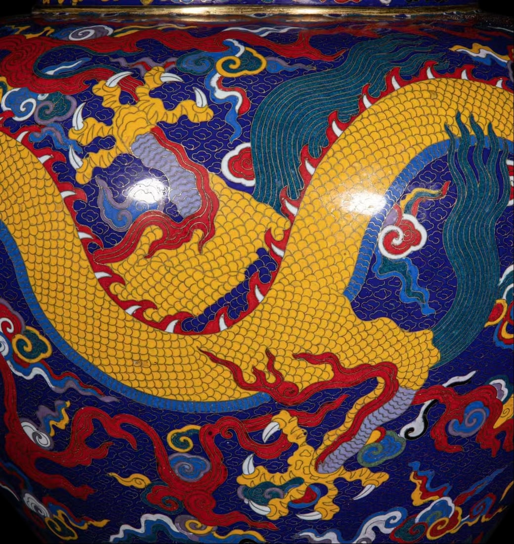 A Exquisite Cloisonne Dragon Pattern Jar - 5