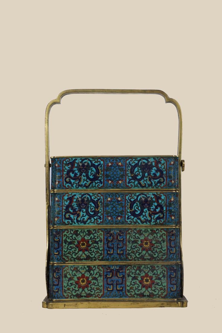 An Exquisite Cloisonne Lotus Pattern Dragon Pattern Box - 2