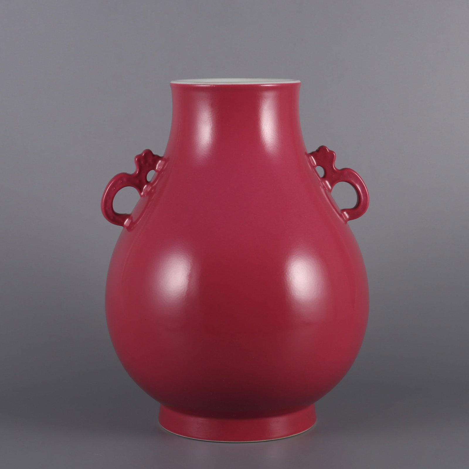 An Exquisite Ruby Red-Glazed Double-Ears Vase - 3