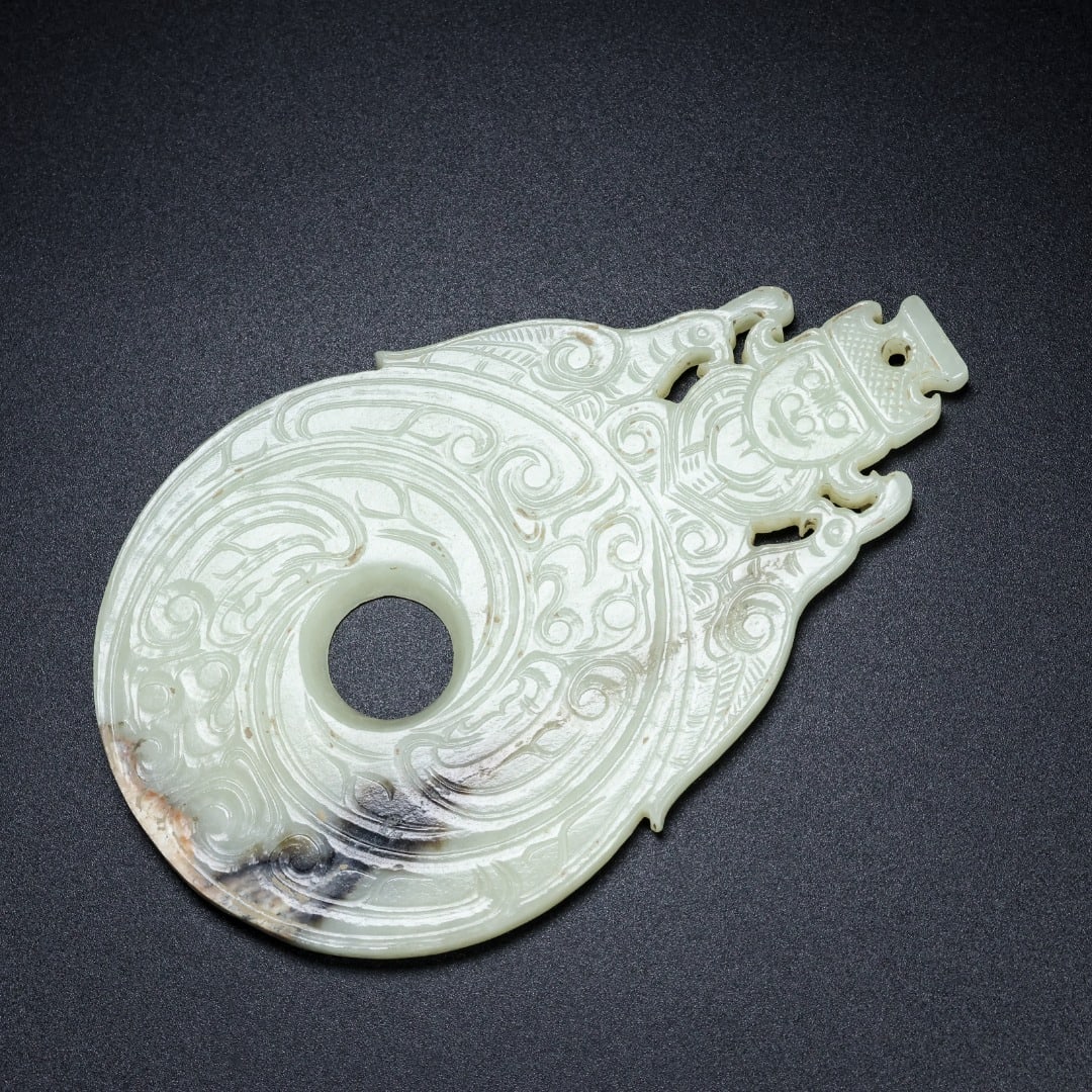 An Exquisite White Jade Figure Pattern Phoenix Pattern Ornament - 4