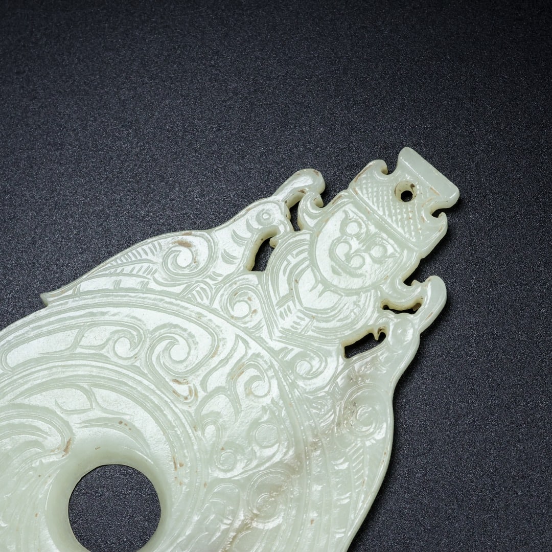 An Exquisite White Jade Figure Pattern Phoenix Pattern Ornament - 5