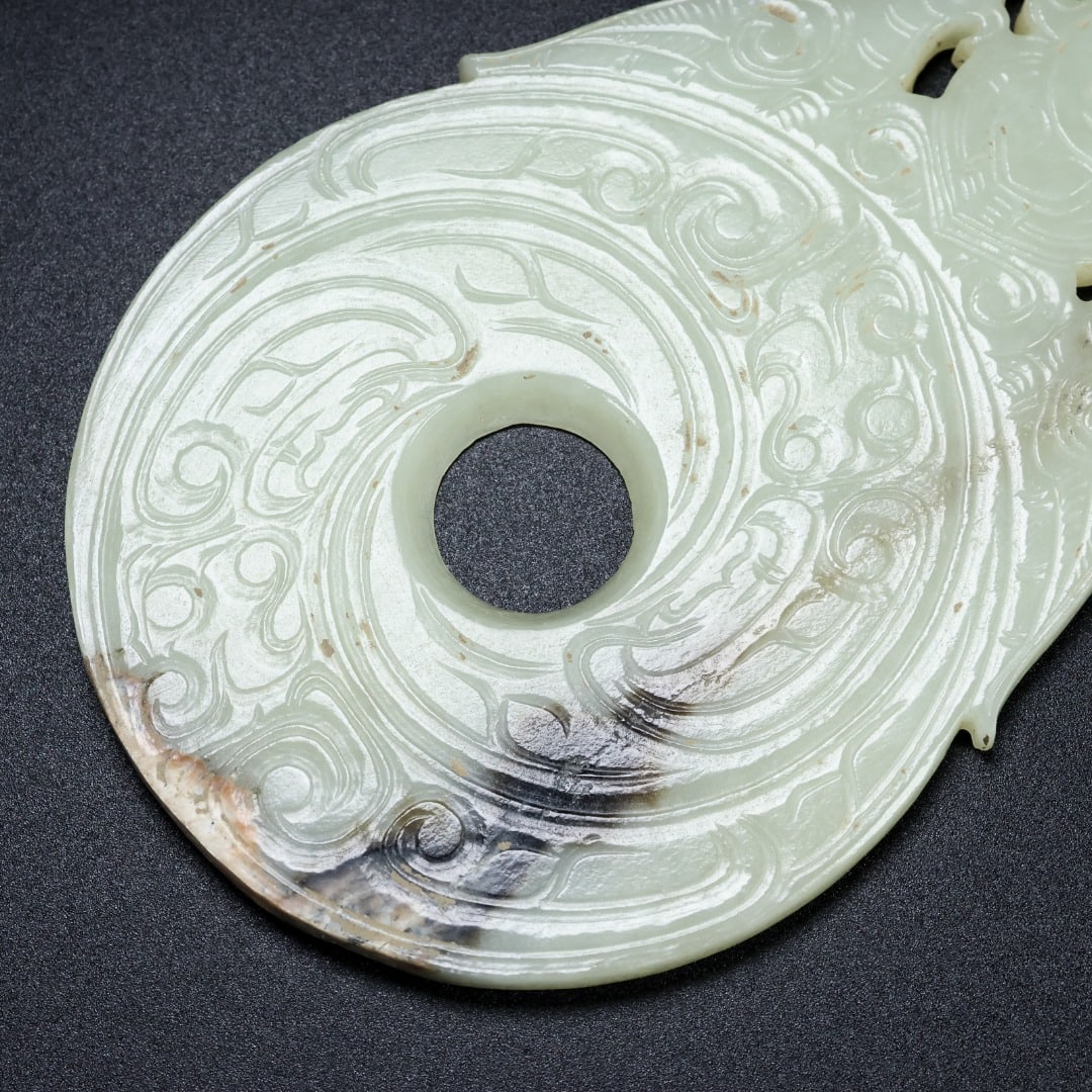An Exquisite White Jade Figure Pattern Phoenix Pattern Ornament - 6
