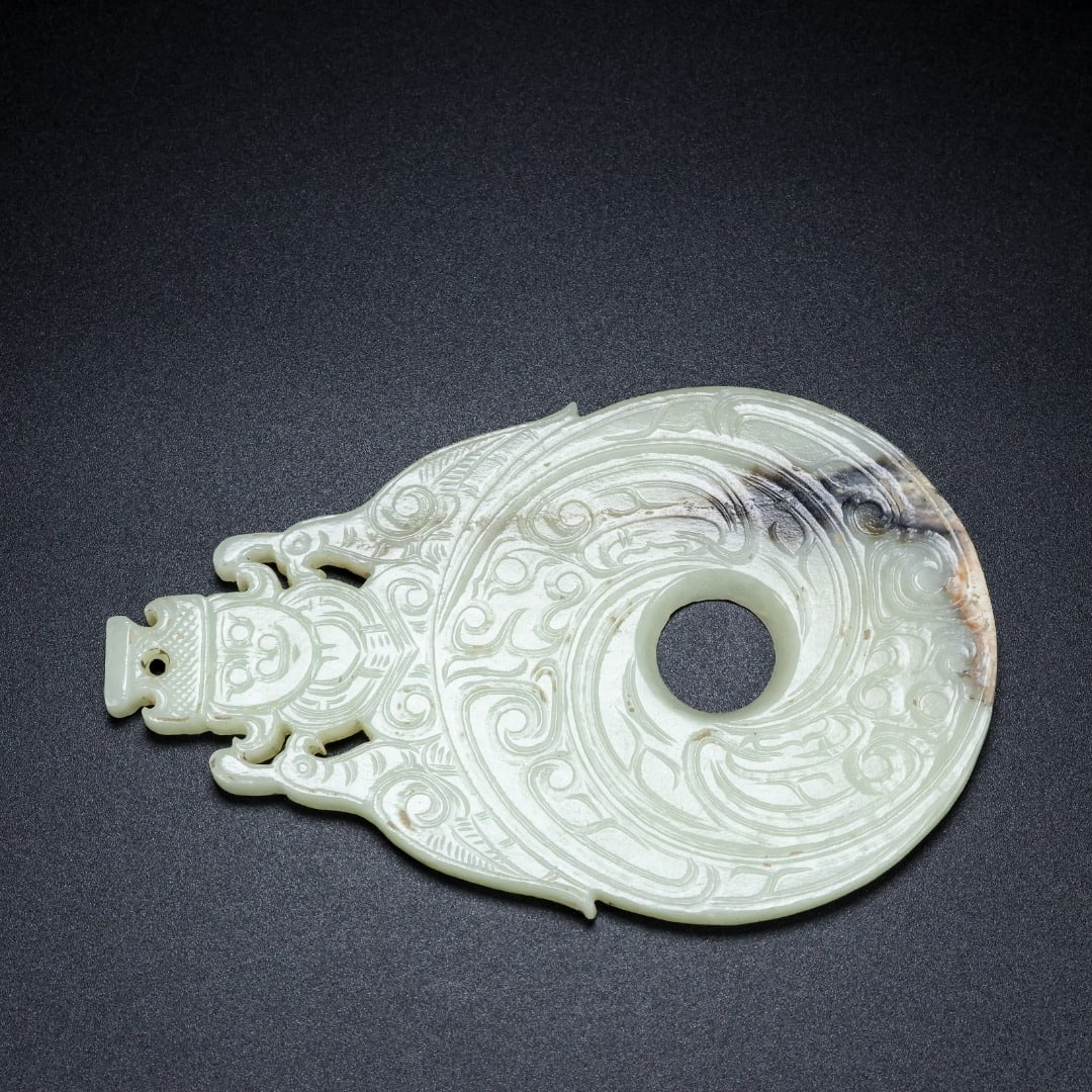 An Exquisite White Jade Figure Pattern Phoenix Pattern Ornament - 8