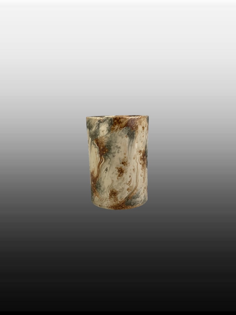 A Exquisite Stone Pattern Glazed Brush Pot - 2