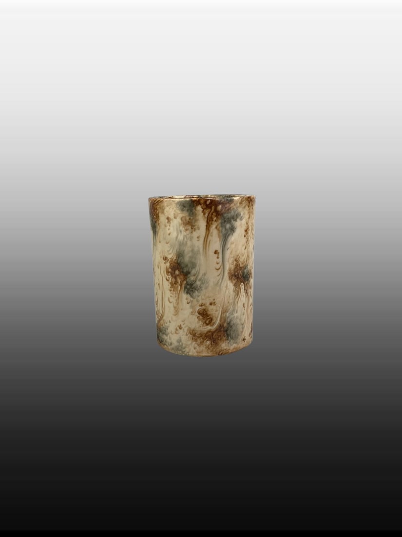 A Exquisite Stone Pattern Glazed Brush Pot - 3