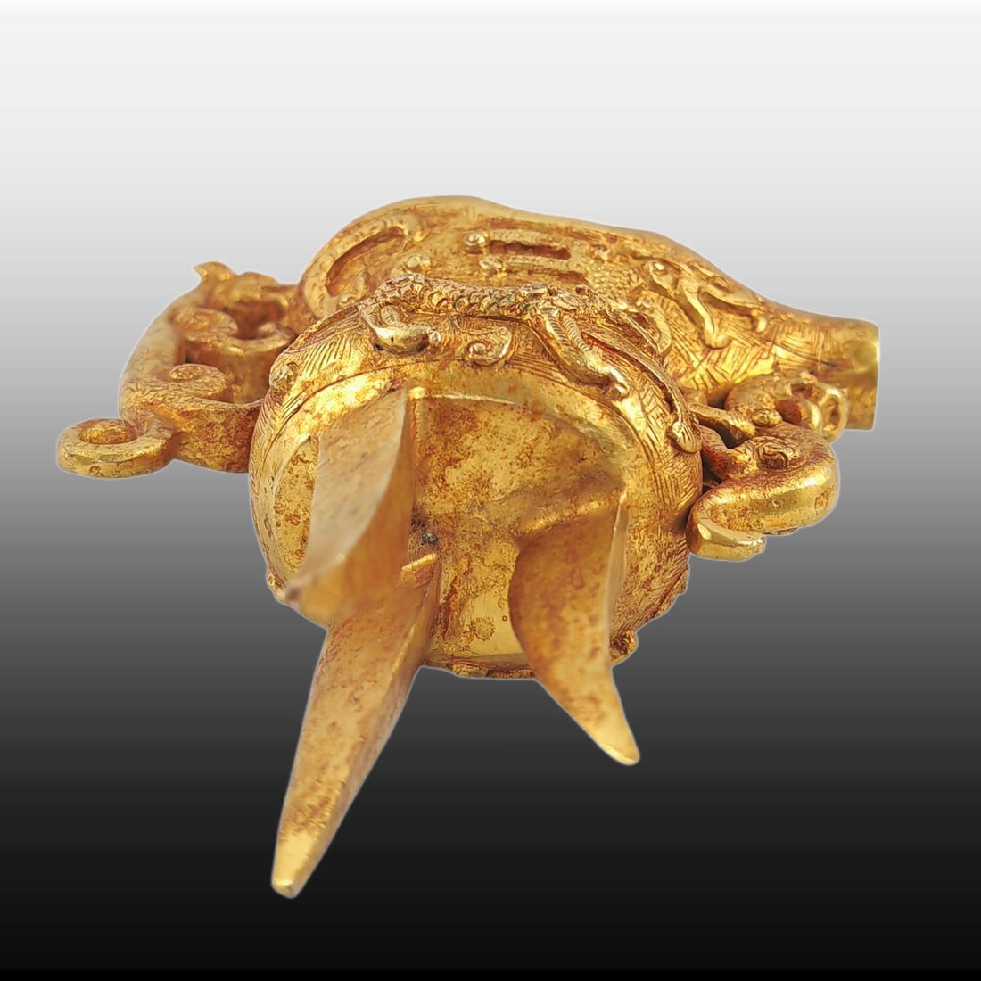 A Exquisite Gilt Bronze Dragon Pattern Goblet - 6