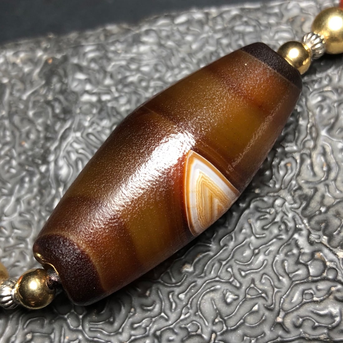 A Exquisite Agate Dzi bead Necklace - 4